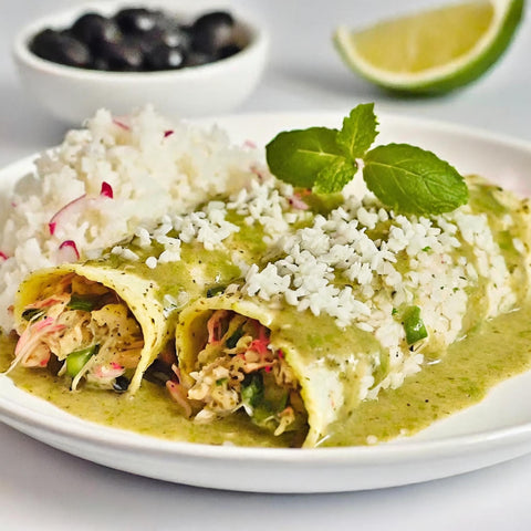 Green Chili Chicken Enchiladas