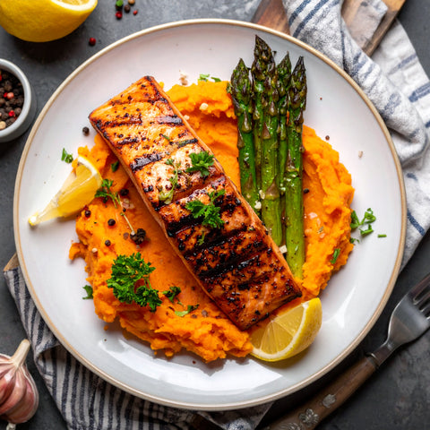 Salmon & Mashed Sweet Potato