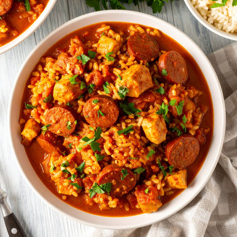 Chicken and Chicken Sausage Jambalaya