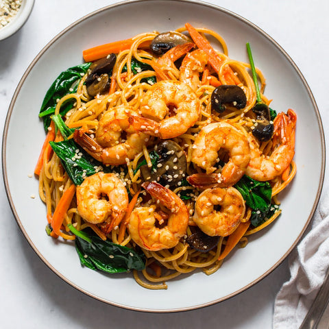 Korean Noodles & Shrimp