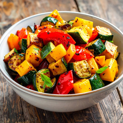 Family Roasted Zucchini & Peppers