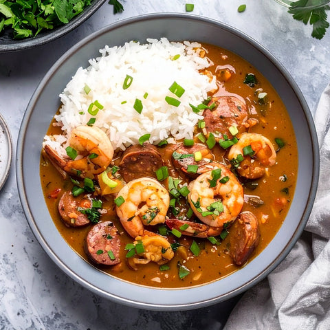 Shrimp & Chicken Sausage Gumbo - Low Carb