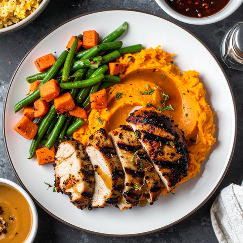 Blackened Chicken & Sweet Potato Mash