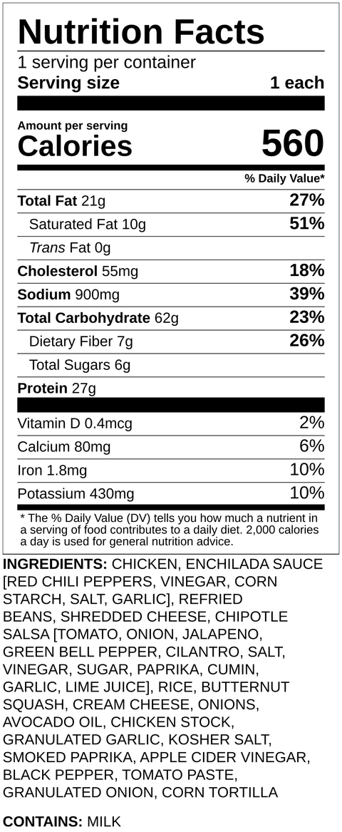 Chicken & Butternut Squash Enchiladas