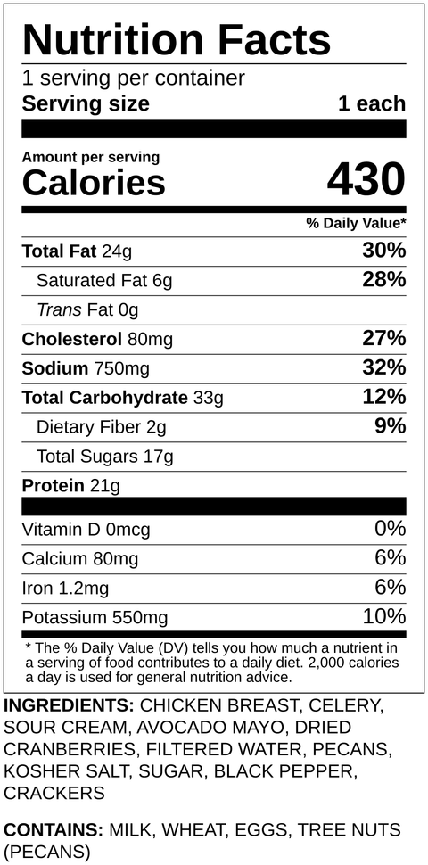 Cranberry Pecan Chicken Salad Snack