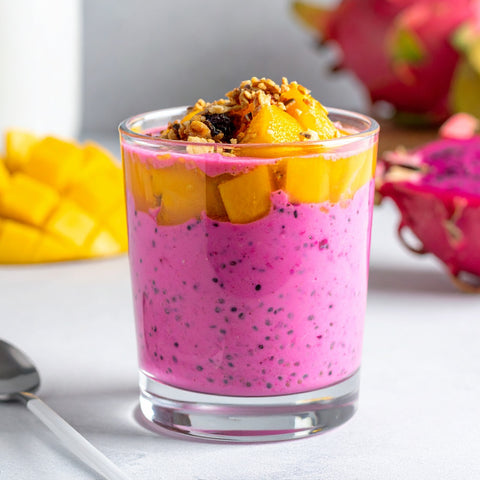 Dragon Fruit Mango Chia Pudding