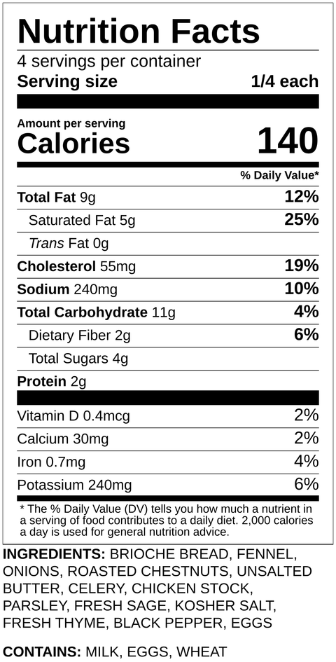 Family Chestnut Brioche Stuffing