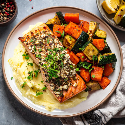 Feta & Herb Crusted Salmon - Low Carb