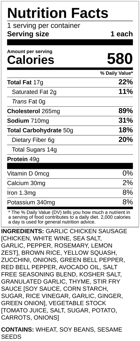 Garlic Chicken Sausage Stir Fry