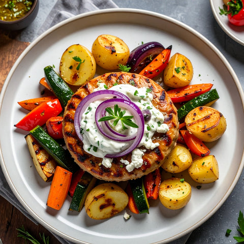 Greek Feta Turkey Burger