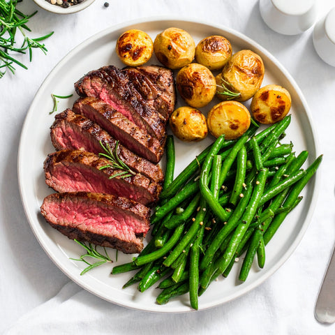 Steak, Potato, Green Beans