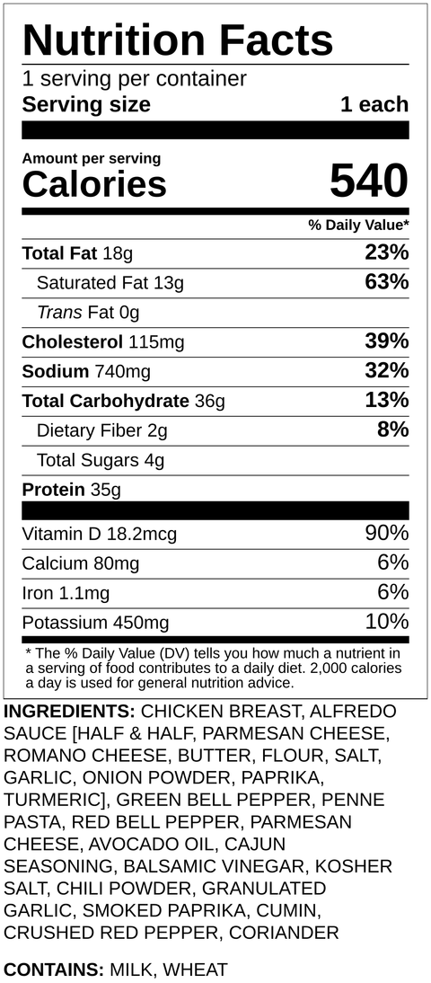 Lunch Cajun Chicken Alfredo