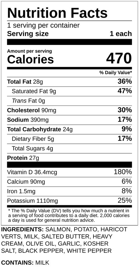 Lunch Salmon, Mashed Potato, Green Beans