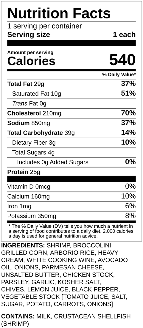 Lunch Shrimp & Sweet Corn Risotto