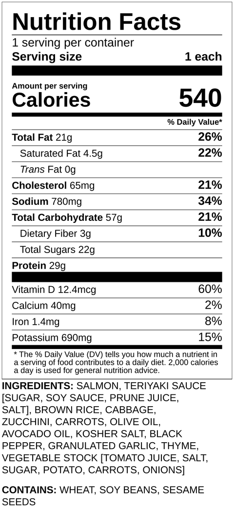 Lunch Teriyaki Salmon