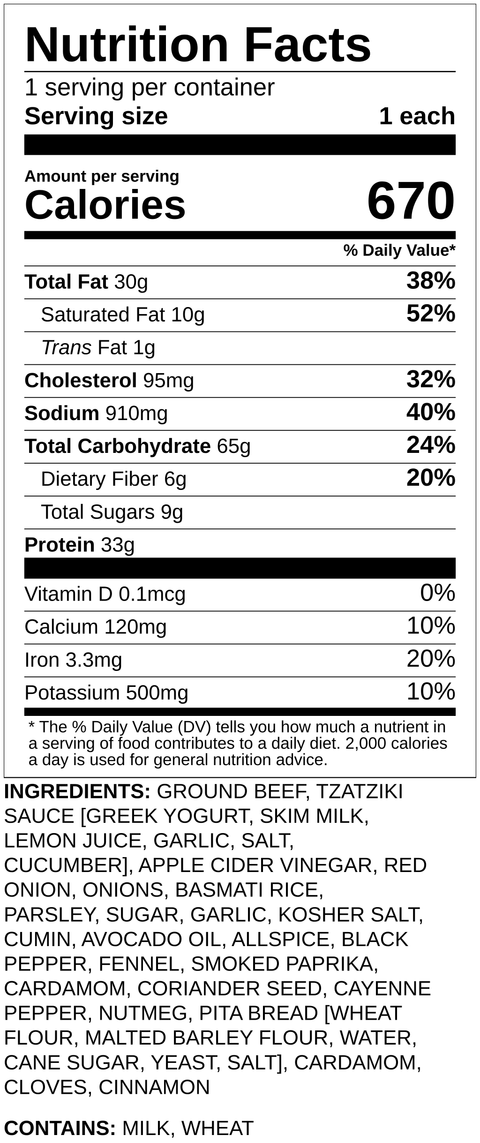 Middle Eastern Beef Pita