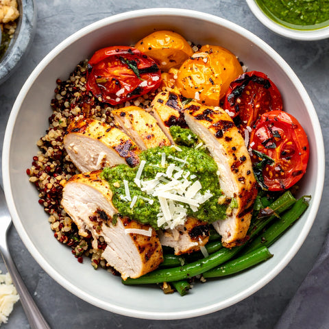 Pesto Chicken Parmesan Bowl