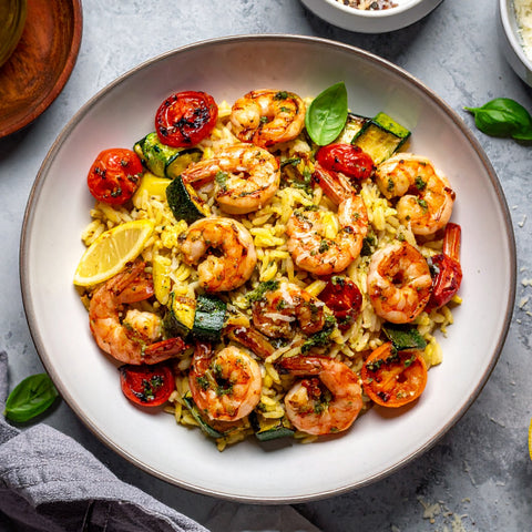 Pesto Shrimp & Orzo