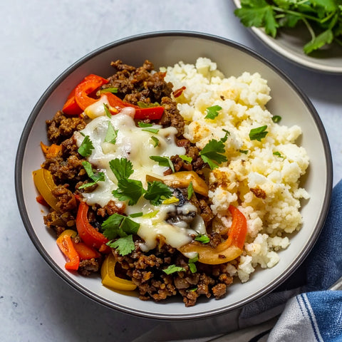 Beef Cheesesteak Bowl - Low Carb