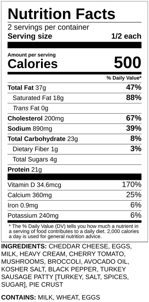 Sausage Vegetable Quiche