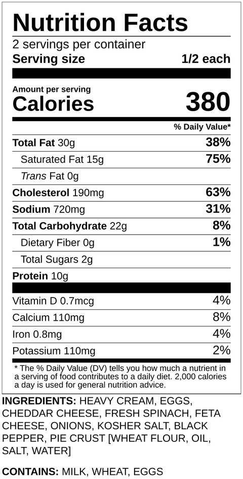 Spinach & Feta Quiche