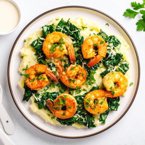 Shrimp & Creamed Spinach - Low Carb