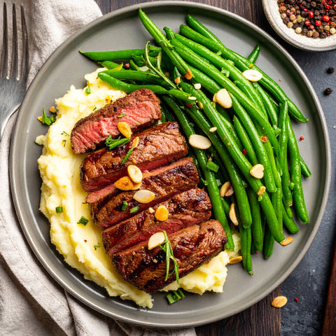 Steak and Green Beans Almondine
