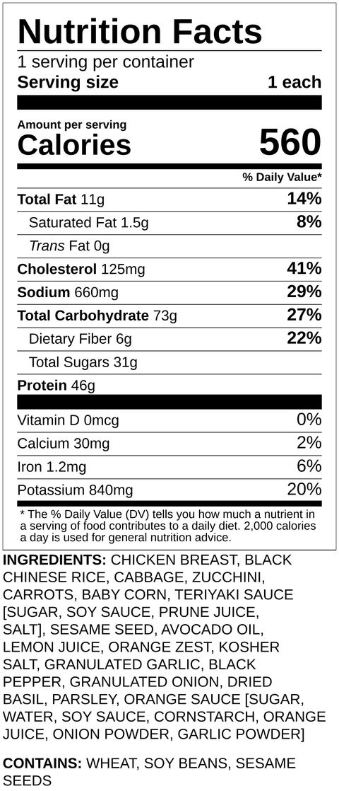 Chicken Teriyaki Forbidden Rice