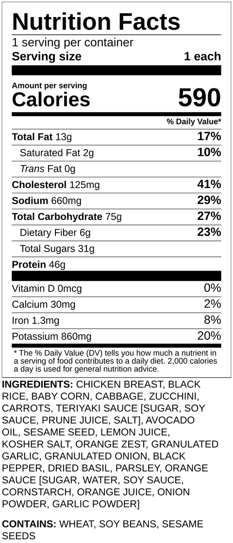 Chicken Teriyaki Forbidden Rice