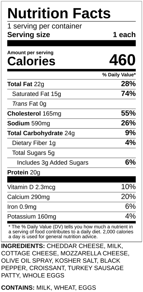 Turkey Sausage, Egg, Cheese Croissant