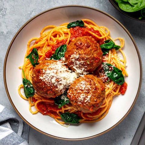 Lunch Turkey Meatballs & Spaghetti