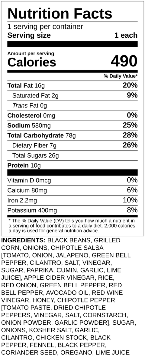 Vegan Chipotle Black Bean Bowl