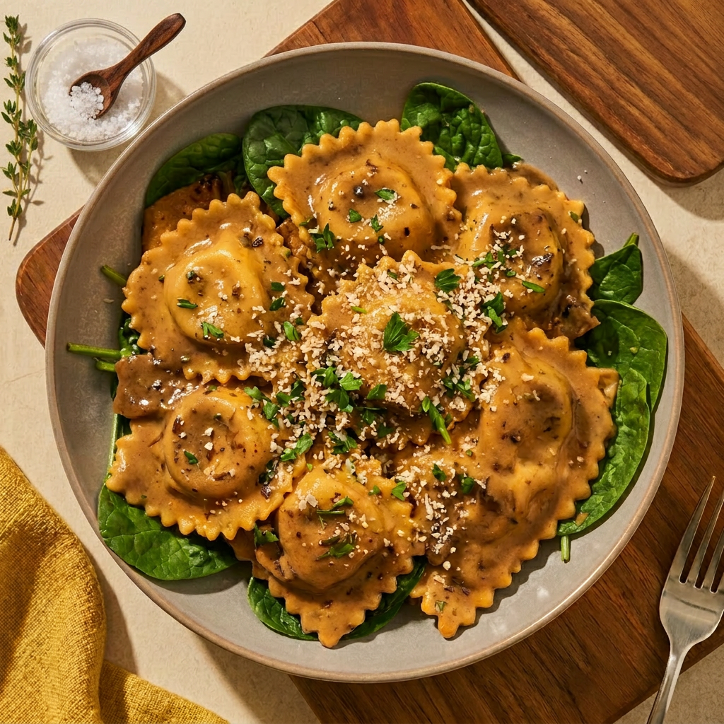 Vegetarian Mushroom Ravioli | Menu Item | Healthy Fresh Meals
