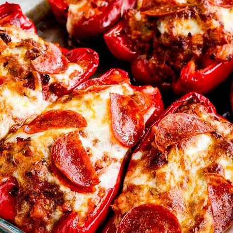 Pizza Stuffed Peppers - Low Carb